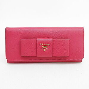 Prada Hook Long Wallet Pink Saffiano